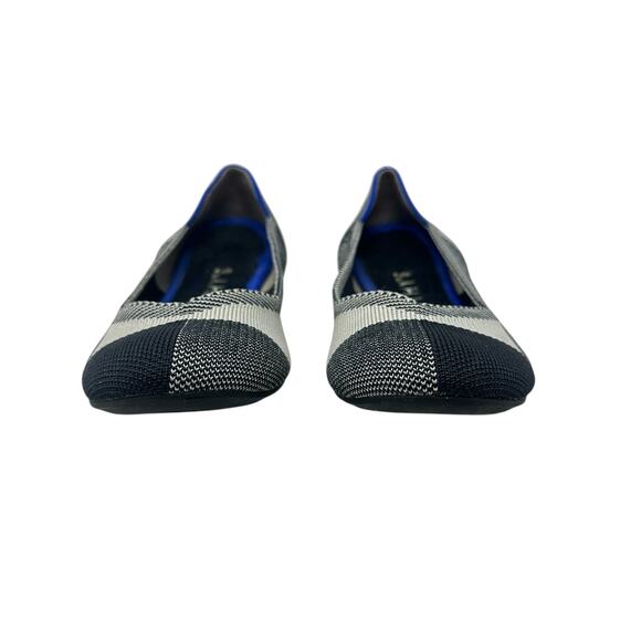 Rothy's The Flat Captoe Black‎ White Plaid Check Retired Ballerina Size 7 - Picture 3 of 14